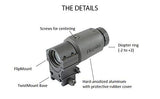 Aimpoint 3X-C Magnifier with 39mm FlipMount and TwistMount Base - 200342
