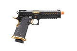 Lancer Tactical 300 FPS Metal Slide Knightshade Hi-Capa Gas Blowback Airsoft Pistol Color: Black / Gold