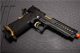 Lancer Tactical 300 FPS Metal Slide Knightshade Hi-Capa Gas Blowback Airsoft Pistol Color: Black / Gold