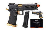 Lancer Tactical 300 FPS Metal Slide Knightshade Hi-Capa Gas Blowback Airsoft Pistol Color: Black / Gold