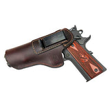Relentless Tactical The Defender Leather IWB Holster - Fits Most 1911 Style Handguns - Kimber - Colt - S & W - Sig Sauer - Remington - Ruger & More - Made in USA - Brown Left Handed