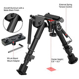 XAegis 2 in 1 Bipod 6 Inch to 9 Inch Adjustable Rifle Bipod with MLOK Rail Mount Adapter Included (Black Bipod with Mlok Adapter)
