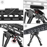 XAegis 2 in 1 Bipod 6 Inch to 9 Inch Adjustable Rifle Bipod with MLOK Rail Mount Adapter Included (Black Bipod with Mlok Adapter)