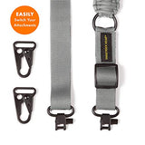 Eagle Rock Gear 550 Paracord 2 Point Gun Sling for Rifles, Shotguns, Crossbows, Airsoft - with Easy Adjustable Strap, HK Clips, Swivels (Gray)