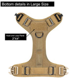 ICEFANG Large Dog Tactical Harness,Military K9 Working Dog Molle Vest,No Pulling Front Clip,Metal Buckle Easy Put On Off (L (28"-35" Girth), CB-Molle Half Body)
