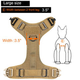 ICEFANG Large Dog Tactical Harness,Military K9 Working Dog Molle Vest,No Pulling Front Clip,Metal Buckle Easy Put On Off (L (28"-35" Girth), CB-Molle Half Body)