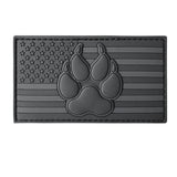 LEGEEON All Black USA American Flag K-9 Paw Dog Handler ACU Dark Subdued Morale PVC Rubber Hook&Loop