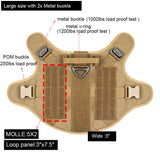 ICEFANG Large Dog Tactical Harness,Military K9 Working Dog Molle Vest,No Pulling Front Clip,Metal Buckle Easy Put On Off (L (28"-35" Girth), CB-Molle Half Body)