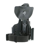 Safariland 6004UFA on Single Strap Leg Shroud with QLS 22 Receiver & Pouches, Plain Black Finish, Right Hand