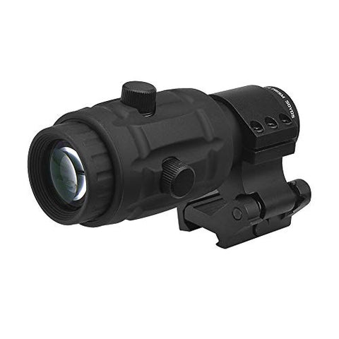 Beileshi 4X Optics Sight Magnifier with Flip to Side Mount W/E Adjustable