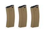 Lancer Tactical Metal M4/M16 300 Round Hi-Cap AEG Airsoft Magazine Clip (Tan x3)
