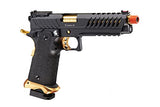 Lancer Tactical 300 FPS Metal Slide Knightshade Hi-Capa Gas Blowback Airsoft Pistol Color: Black / Gold