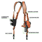 Alien Gear holsters ShapeShift Shoulder Holster (Brown Leather) Kimber Micro 9 (Right Handed) (9mm/.40 Cal Single Stack)