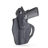 1791 GUNLEATHER 1911 Holster - Thumb Break Leather Holster - Cocked and Locked Carry - Right Hand OWB Holster for Belts - Fit 4" and 5" Barrels Stealth Black