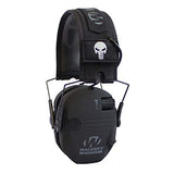 Walker's Hearing Protection Patriot Series Razor Slim Safety Ear Protection Muffs with NRR 23dB Noise Reduction Rating, Black Punisher