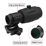 Beileshi 4X Optics Sight Magnifier with Flip to Side Mount W/E Adjustable