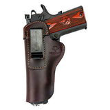 Relentless Tactical The Defender Leather IWB Holster - Fits Most 1911 Style Handguns - Kimber - Colt - S & W - Sig Sauer - Remington - Ruger & More - Made in USA - Brown Left Handed