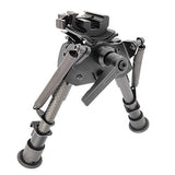FeelRight 6-9 Inch Tactical Carbon Fiber Hunting Bipod Quick Release Swivel Style with Podlock for Picatinny Rail or Sling Swivel Studs