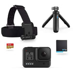 GoPro Hero8 Black Holiday Bundle - Includes Hero8 Black Camera plus Shorty, Head Strap, 32GB SD Card, and 2 Rechargeable Batteries