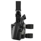 Safariland 7305RDS ALS/SLS, Thigh Rig - Tactical Holster with Quick-Release Leg Strap, Fits: Glock 19 Gen5 (4.5") w/ITI M3 Light, TLR-1, TLR-1HL, SF X200, X300, X300U - Black - STX Plain, Right Hand