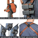 Alien Gear holsters ShapeShift Shoulder Holster (Brown Leather) Kimber Micro 9 (Right Handed) (9mm/.40 Cal Single Stack)