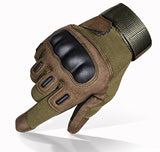 TitanOPS Full Finger Hard Knuckle Motorcycle Military Tactical Combat Training Army Shooting Outdoor Gloves (Green, XL)