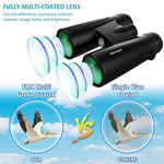 12x42 Powerful Binoculars for Adults with Clear Low Light Vision - Large View Eyepiece Binoculars for Birds Watching Hunting Travel