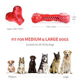 Dog Toys for Aggressive Chewers Large Breed Indestructible Toothbrush Bone for Medium Large Dogs Tough Rubber Tug Sticks for Puppy Teeth Cleaning Puzzle Toys for Dog (L)
