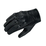 Full finger Goat Skin Leather Touch Screen Motorcycle Gloves Men/Women S,M,L,XL,XXL (Perforated, L)
