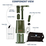 Survivor Filter PRO - Virus and Heavy Metal Tested 0.01 Micron Water Filter for Camping, Hiking, and Emergency. 3 Stages - 2 Cleanable 100,000L Membranes and a Carbon Filter for Family Preparedness