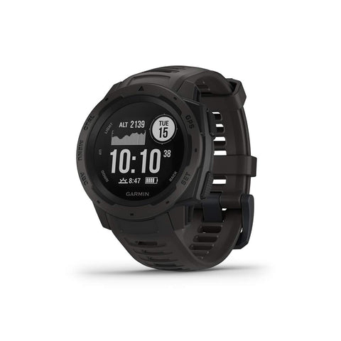 Garmin Instinct, Rugged Outdoor Watch with GPS, Features GLONASS and Galileo, Heart Rate Monitoring and 3-axis Compass, Graphite