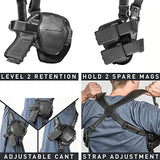 Alien Gear holsters ShapeShift Shoulder Holster (Black Leather) Glock 19 (Right Handed) (9mm/.40 Cal Double Stack)