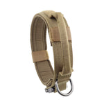 Yunlep Adjustable Tactical K9 Dog Collar Heavy Duty Metal Buckle with Control Handle for Dog Training,1.5" Width (M, Coyote Brown)