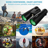 12x42 Powerful Binoculars for Adults with Clear Low Light Vision - Large View Eyepiece Binoculars for Birds Watching Hunting Travel