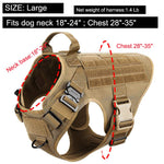 ICEFANG Large Dog Tactical Harness,Military K9 Working Dog Molle Vest,No Pulling Front Clip,Metal Buckle Easy Put On Off (L (28"-35" Girth), CB-Molle Half Body)