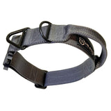 Miles Tactical K9 Cobra Buckle Dog Collar for Large Dogs Heavy Duty (Large with Handle, Wolf Gray)