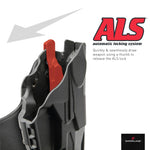 Safariland, 7371, ALS Concealment Paddle Holster, Right Hand Black, Springfield Hellcat 9mm