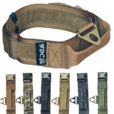 HEAVY DUTY Military Army Tactical K9 Dog Collars Handle HOOK & LOOP Width 1.5in Plastic Buckle Medium Large (L: Neck 12" - 14", MILITARY BROWN)